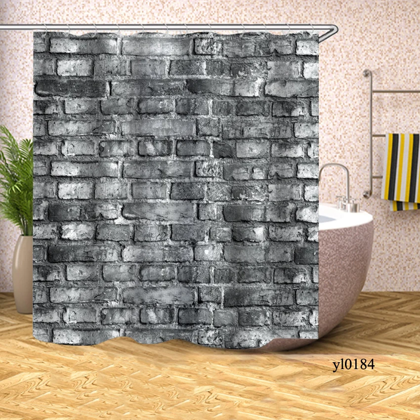 Pattern 11 3D занавеска для душа в ванную, Деревянный Рисунок кирпича, водонепроницаемая занавеска для ванной, занавеска для ванны, крышка для купания, большой широкий 12 крючков - Цвет: Pattern 11