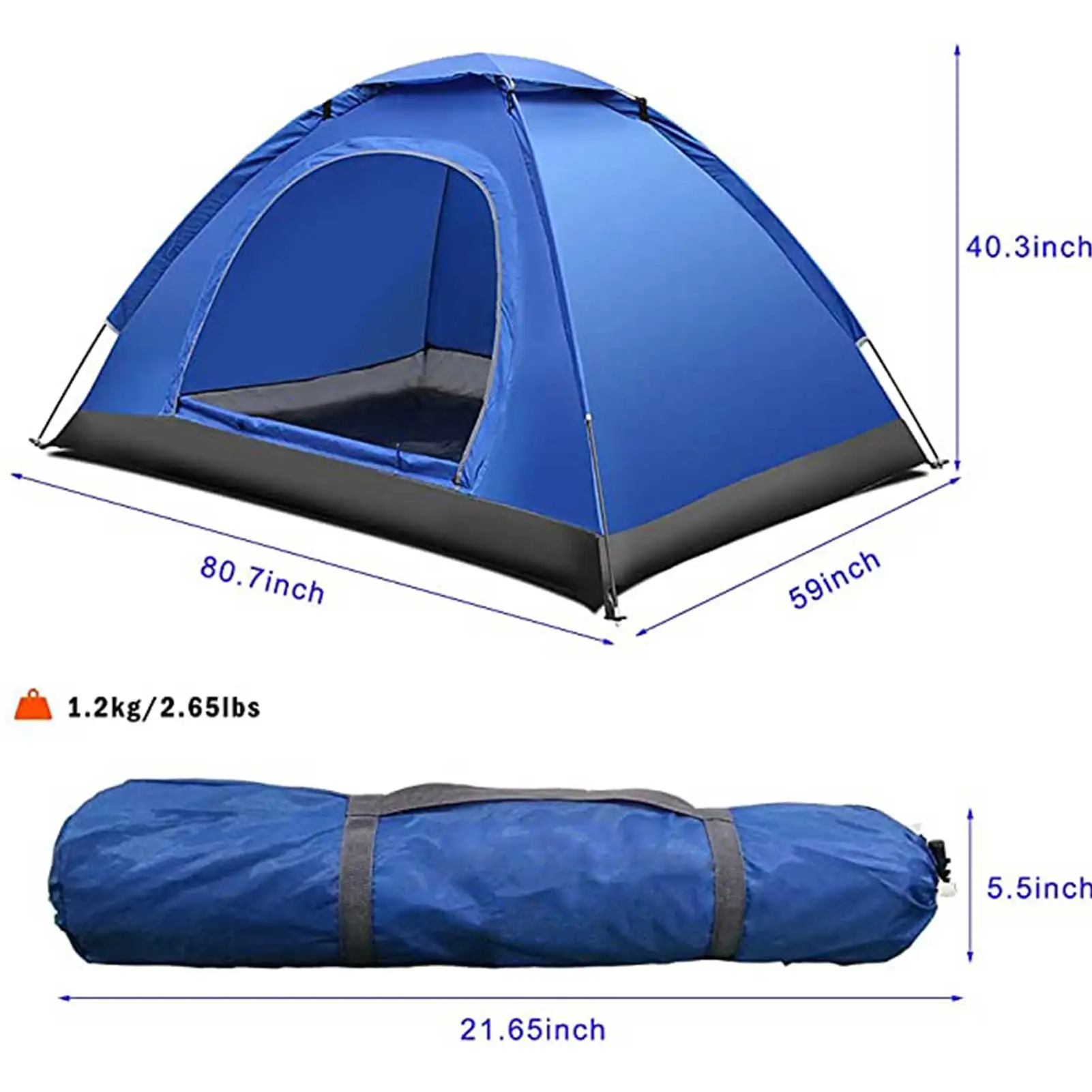 

Backpacking Tent, 2 Person Super Tough Fiber Rod Lightweight Camping Tent,Double Layer Portable Handbag For Hiking,Travelling