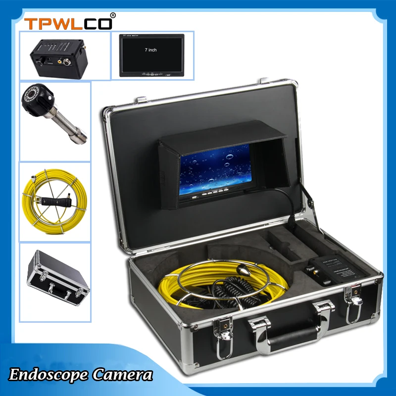 Эндоскопическая камера для осмотра трубопроводов 7 дюймов 20 м 23 мм подводная