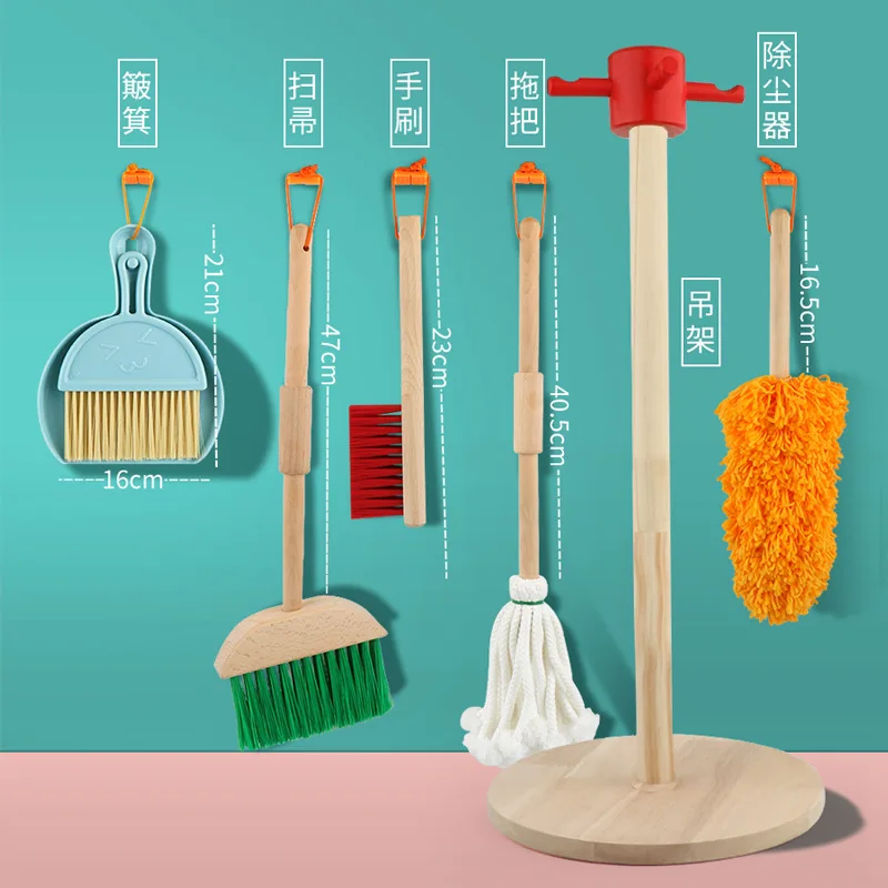 

Children's Cleaning Toy Set Simulation Children's Mini Broom Dustpan Mop Cleaning Tool Combination Doing Housework Toy for Kids