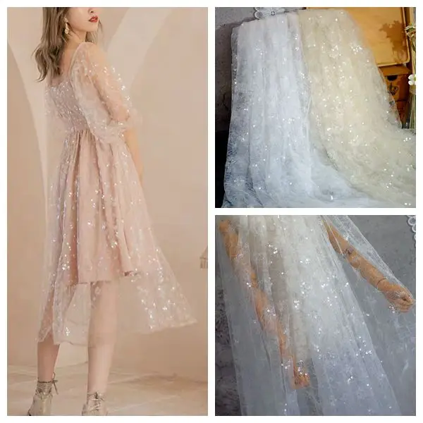 

Кружевная ткань для свадебного платья, с нотами