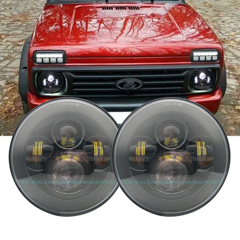2x для Lada 4x4 Нива городской Bronto фары грузовиков автомобильный 7 дюймовый