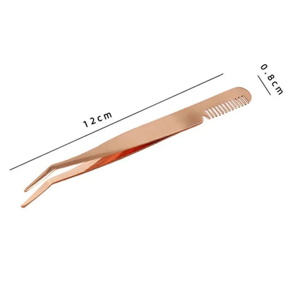 

Professional Eyebrow Tweezers Steel Makeup Eyelash Tweezers Comb Brush 3D Volume Eyelash Extension Tweezer Fan Lash
