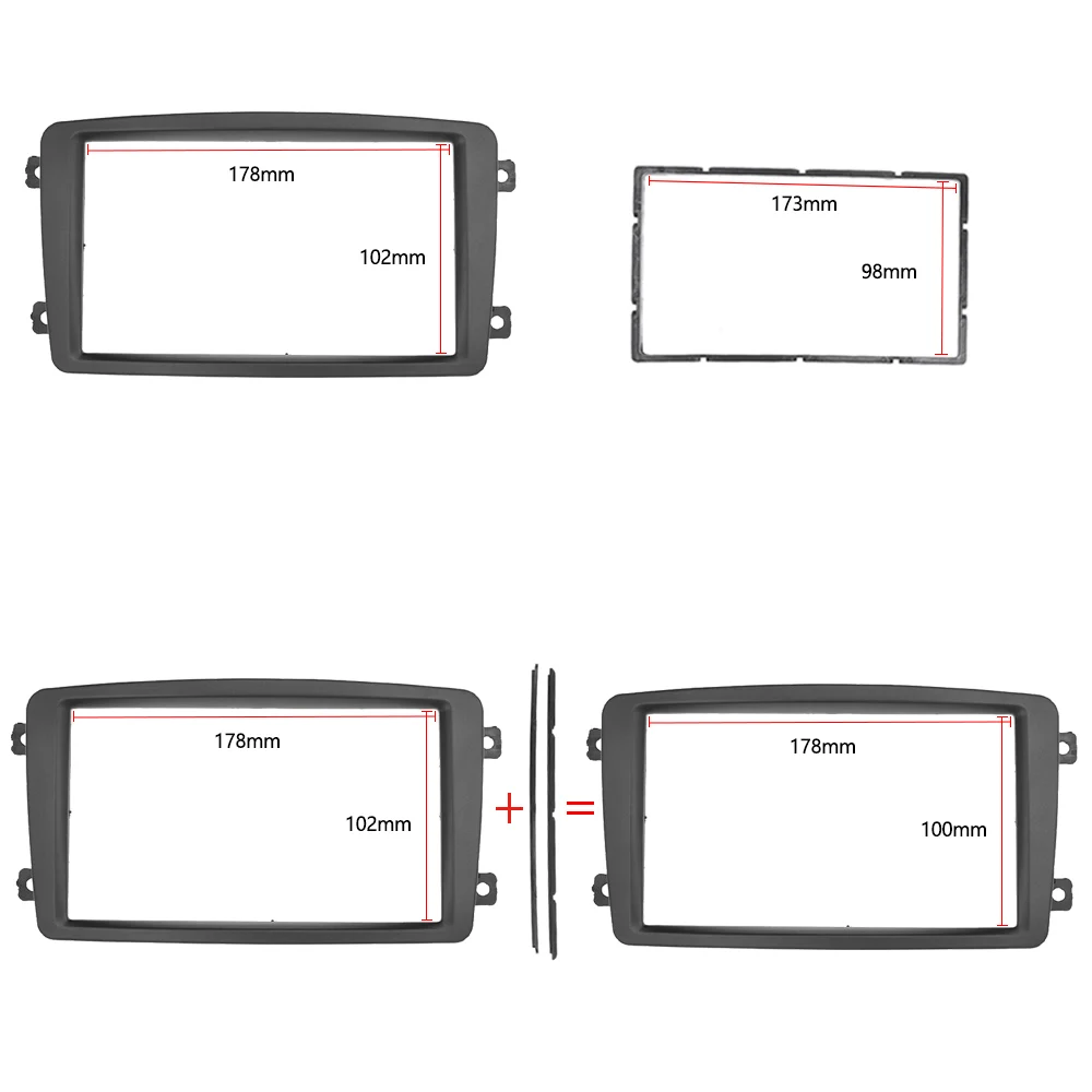 Двойная Din Автомобильная фасция стерео радио рама пластины панели CD DVD панель