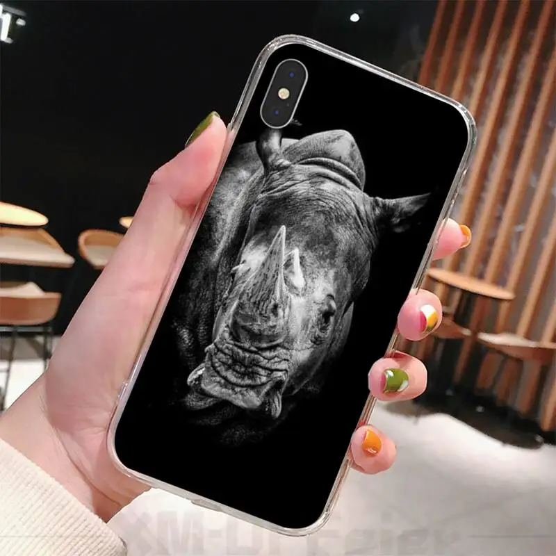 

Rhinoceros Phone Case coque fundas for iphone 12 11 PRO MAX X XS XR 5S 6S 7 8 PLUS SE 2020