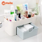 Haile 1 шт. кавайная косметическая коробка для хранения женских ювелирных изделий Контейнер для макияжа для ногтей настольная коробка для хранения мелочей