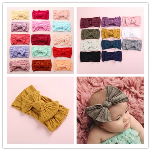 Мягкие нейлоновые повязки на голову для новорожденных с цветочным принтом