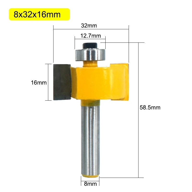 

5Pcs 8mm Shank T Slot Router Bit with Bearing Wood Slotting Milling Cutter T Type Rabbeting Woodwork Tools for Wood