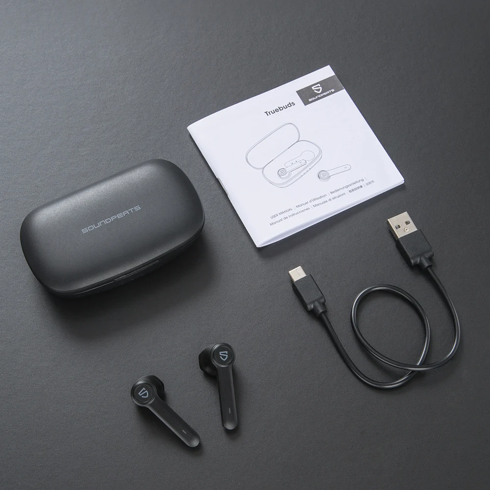 

SoundPEATS TWS Bluetooth 5.0 Earphones 2600mah Charging Case Touch Control True Wireless Earbuds With 14.2mm Driver TureBuds