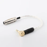 1 piece hi end 8 cores 7n occ silver plated earphone upgraded cable 3 5mm 3 pin male plug to xlr female plug cable