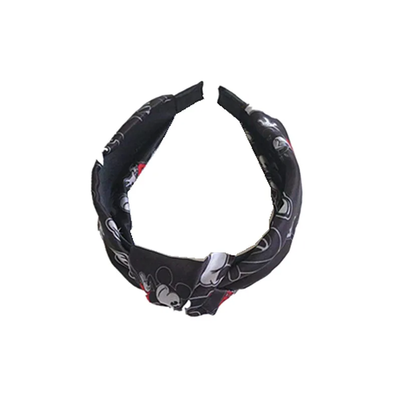 Disney explosion wide-edge Mickey knotted headband cartoon cute fresh high-grade silk fabric hair accessories female | Игрушки и хобби