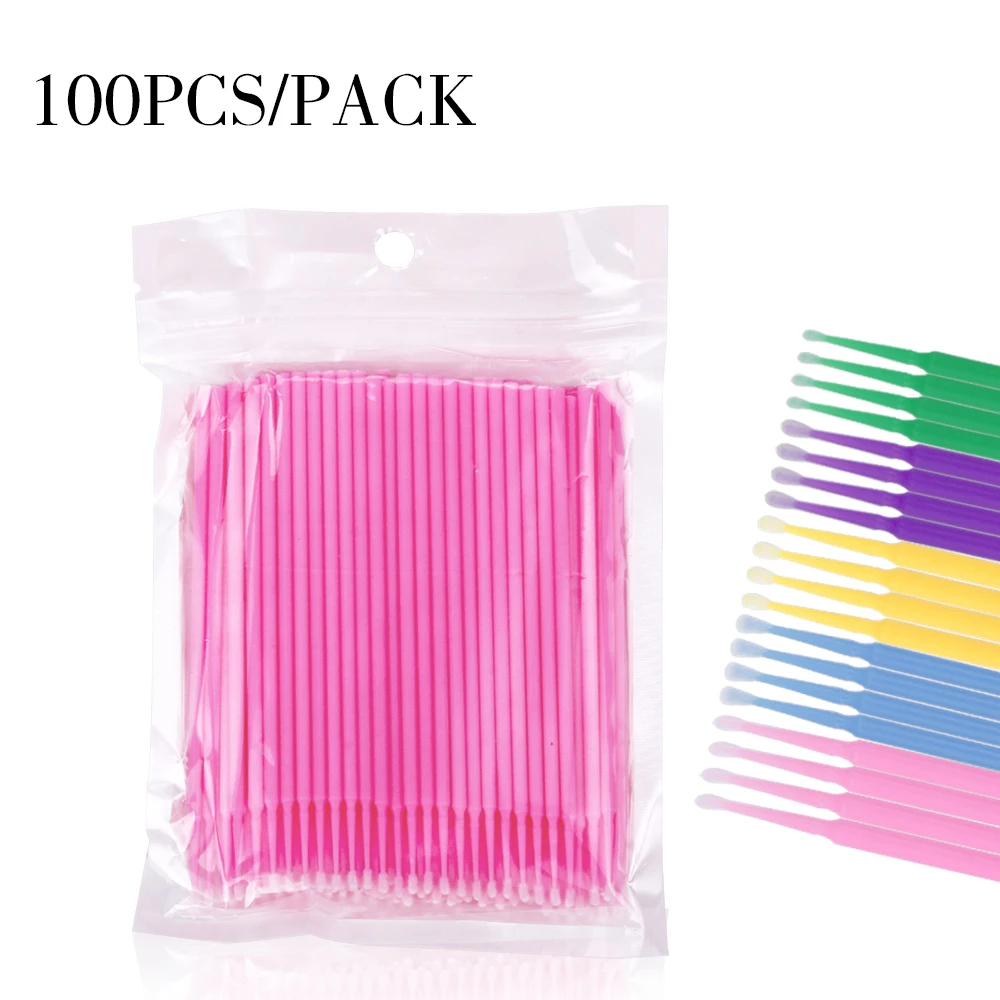 

100Pcs/Bag Disposable Eyelash Brush Micro Cotton Swab Individual Lashes Grafting Eyelashes Lash Removing Extension Accessories