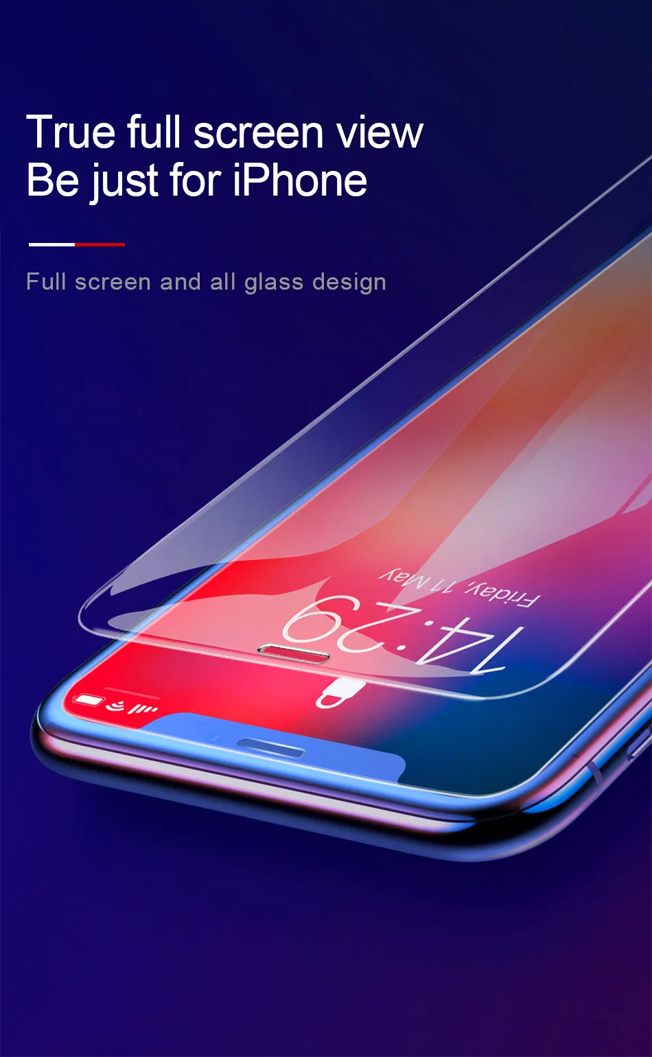 Baseus для iPhone X Xs max Xr закаленное стекло 0,3 мм Ультра тонкое полное Защитное стекло для iPhone Xs max Xr X защита экрана