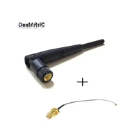 wifi antenna 2 4ghz 3dbi gain omni with sma male connector rubber duck aerialsma female to u flipx jumper cable 15cm