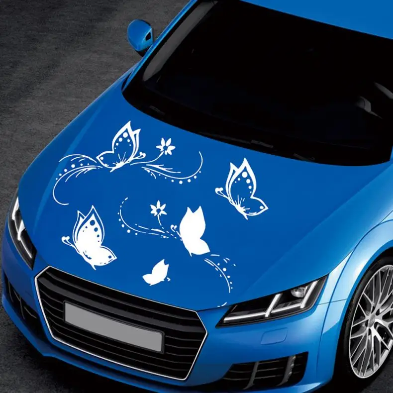 

50 x 80CM PVC Car Stickers and Decals Butterflies Flying Pattern Personality Car Body Bumper Hood Scratch Sticker