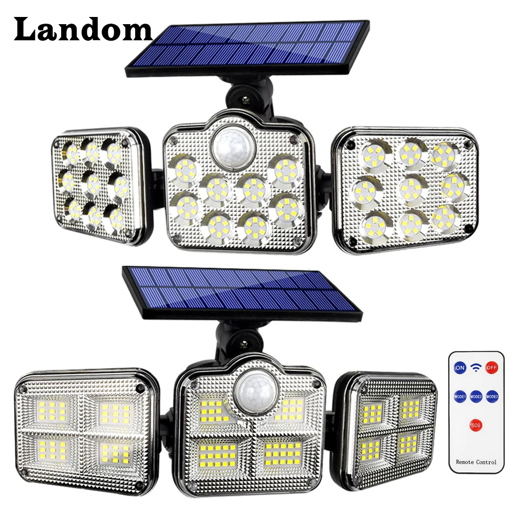 

Solar Lights Outdoor with Remote Control Motion Sensor 270° Wide Angle Illumination Super Bright Waterproof Wall Lamp