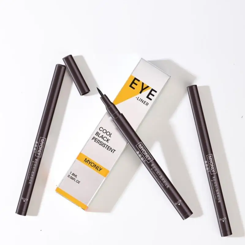 

Черная Подводка для глаз, быстросохнущая водостойкая Профессиональная жидкая подводка для глаз, ручка, стойкая, не выцветающая, инструмент ...