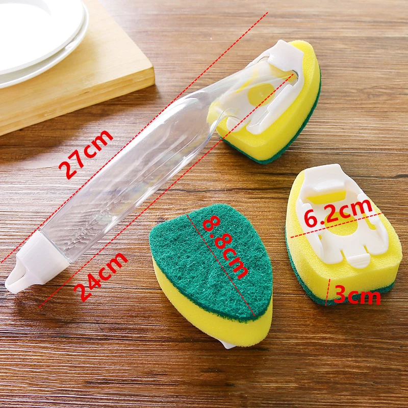 

Heavy Duty Dish Wand Sponge For Kitchen Sink Cleaning Brush With 2 Dishwands And 6 Refill Replacement Heads New