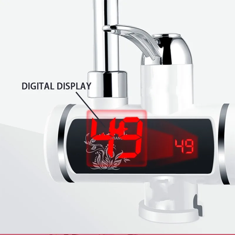 

Kitchen Water Heater Faucet Temperature Display Instant Hot Water Faucets Heater Cold Heat Faucet Tankless Instantaneous Water