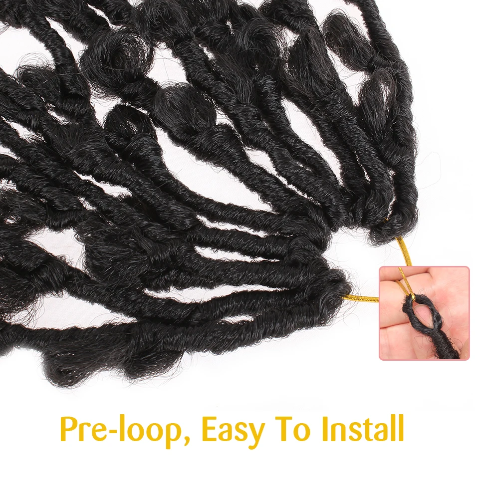 Leeven 12 '✘'' 24 ''бабочка Locs вязание крючком бабочка Боб Faux Curly на крючках
