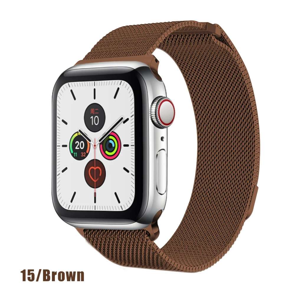 Dark Browm Миланская петля для apple watch серии 1 2 3 4 5 ремешок для iwatch ремешок из нержавеющей стали магнитная пряжка 38 мм 40 мм 42 мм 44 мм браслет - Цвет ремешка: Dark Browm