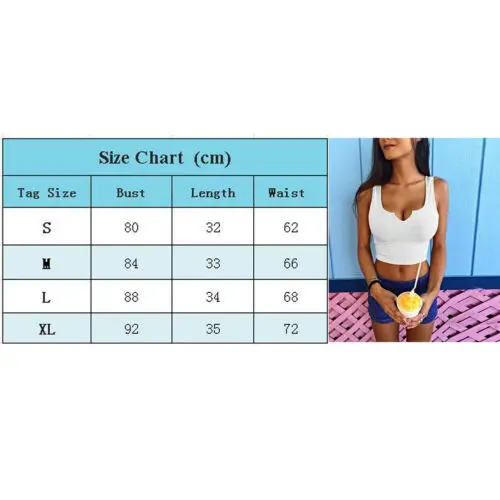 

Women Sexy Summer Sleeveless Crop Camis Casual Solid Tank Top V Neck Slim Ladies Gym Sports Top T-Shirt Blouse Clubwear