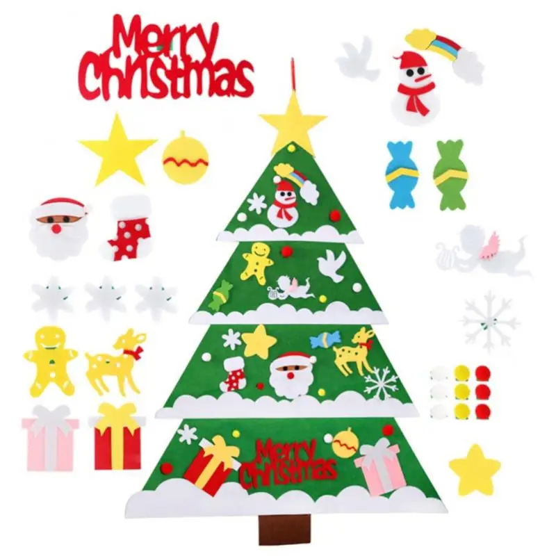 

Kids DIY Felt Christmas Tree Christmas Decoration For Home Navidad 2021 New Year Christmas Ornaments Santa Claus Xmas Tree Gifts
