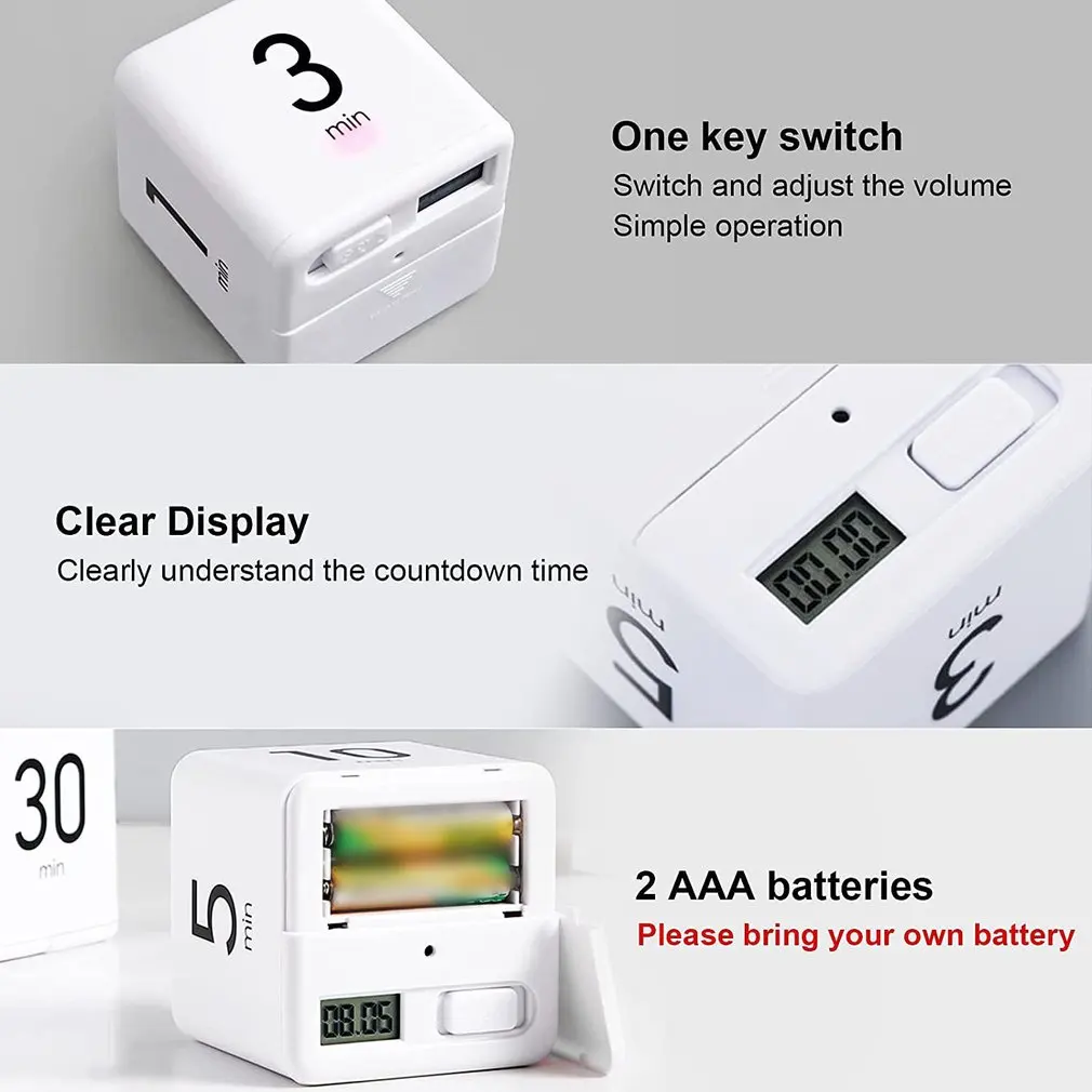Кубический кухонный таймер карамельного цвета кубический чудо 5 15 30 и 60 минут для