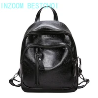 womens backpack pu leather travel shoulder bag girl multifunctional small school bolsa fashion all match sac a dos 25