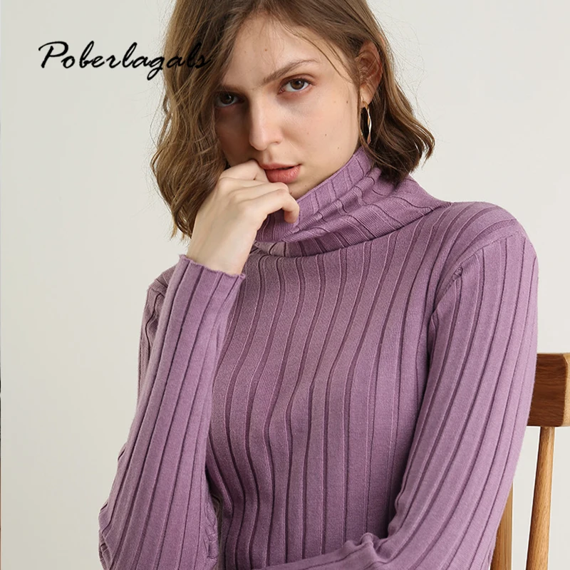 Осень 2019 корейский Зимний мягкий кашемир Водолазка пуловер свитер женский