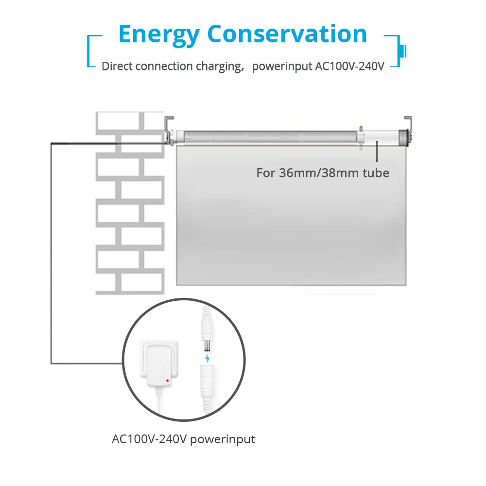 Zemismart Tuya Zigbee Аккумуляторный роликовый слепой мотор для 38 мм моторизованный