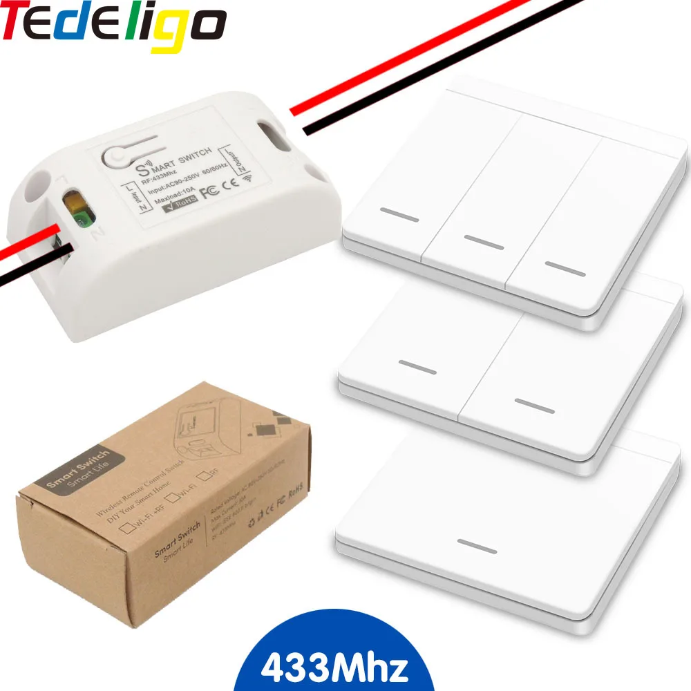 Беспроводной Радиочастотный выключатель с дистанционным управлением 433 МГц 110 В