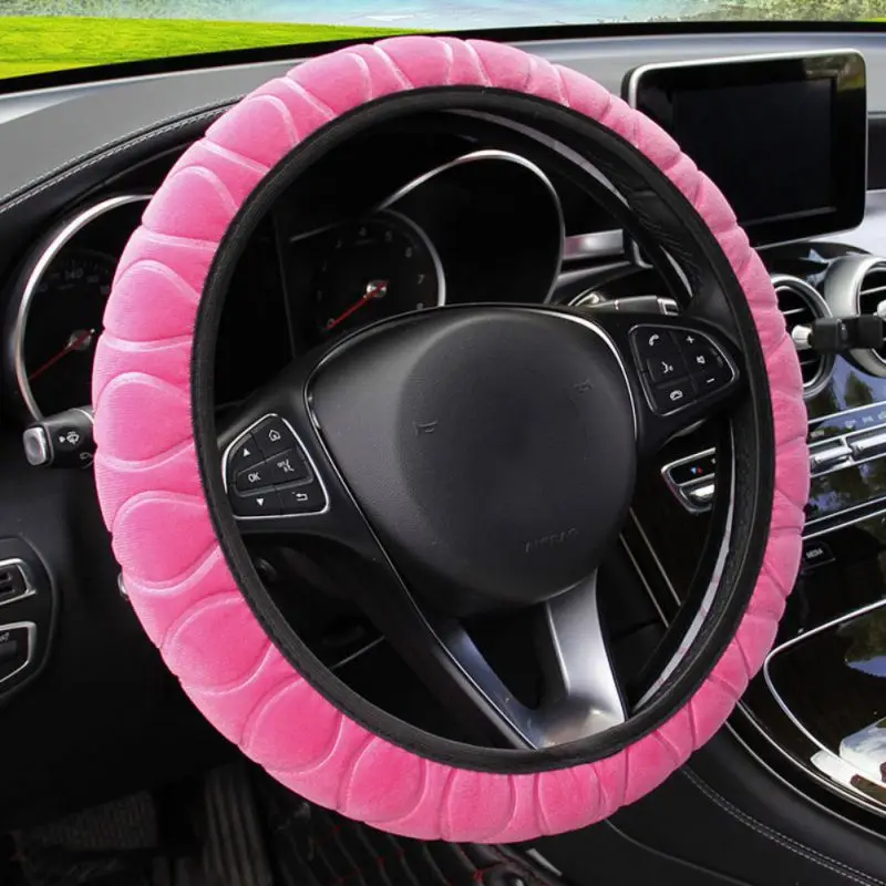 Трехмерные плюшевые эластичные чехол рулевого колеса автомобиля DIY авто