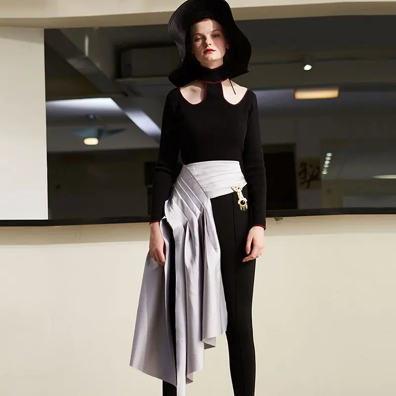 XITAO плиссированная талия Стандартная юбка Женская корейская мода новый дизайн