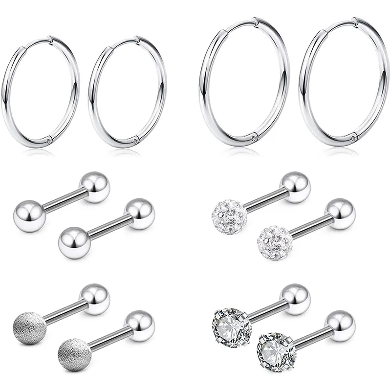 Для мужчин фианиты крошечные шарики завитка ушной раковины Козелка шпильки для