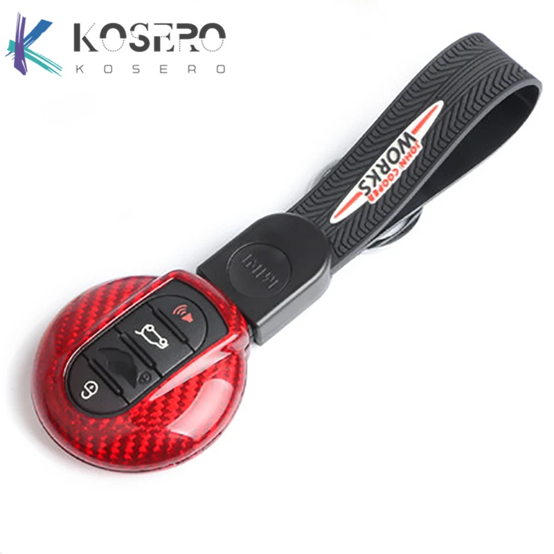 

Carbon Fiber Key Case Protection Cover Deocoration shell For BMW MINI Cooper Clubman F54 F55 F56 F57 F60 Car Styling Accessories