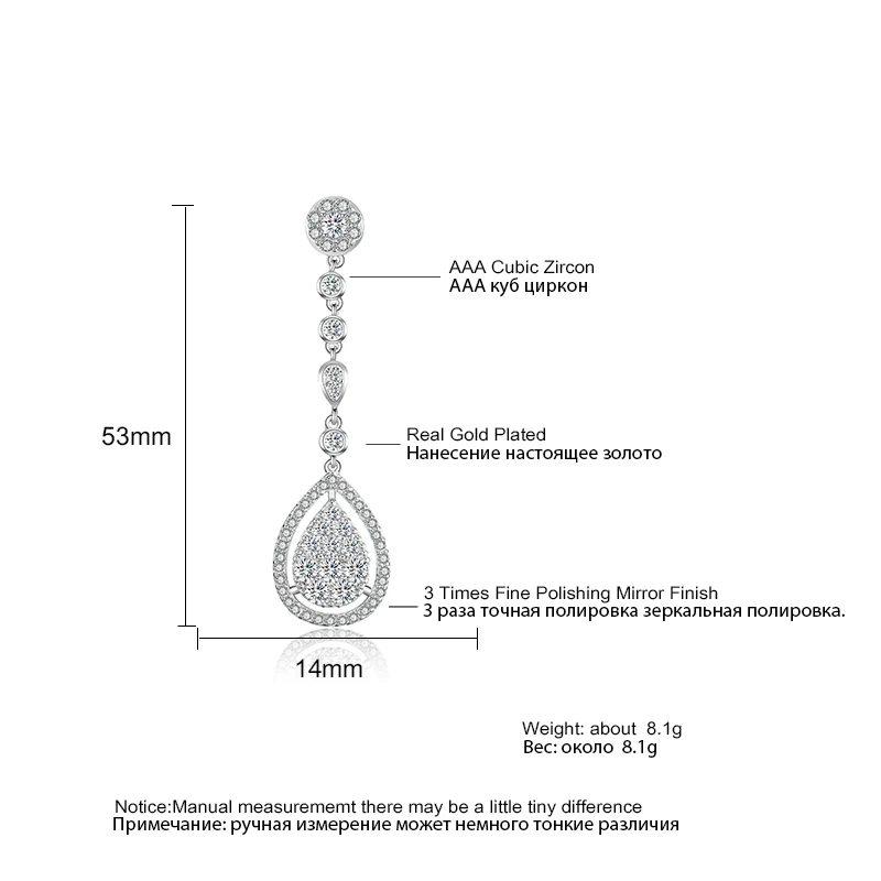 UILZ новые винтажные длинные серьги с большими каплями воды и кристаллами женские