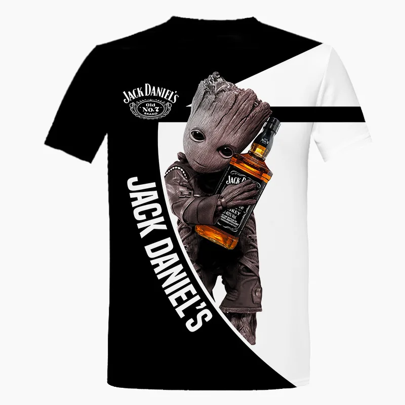 

Summer men's short-sleeved T-shirt Groot 3D digital full-color printing plus fat to increase short-sleeved T-shirt