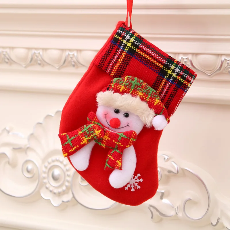 C Snowman Горячий рождественский подарок Новогодний носок для подарков Санта-Клаус рождественские елочные игрушки Рождественские Чулки s конфеты подарочная сумка Navidad - Цвет: C Snowman