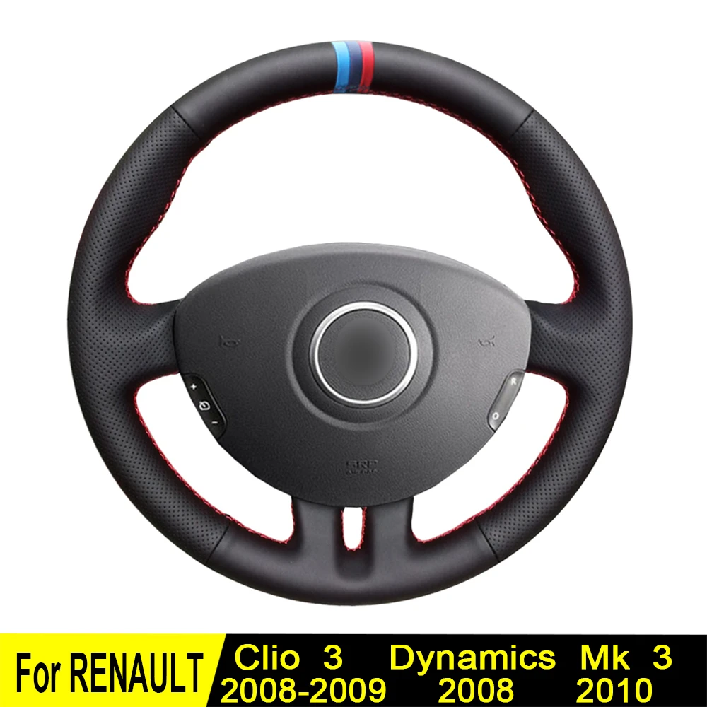Чехол на руль для Renault Clio 3 2009 2008 Dynamics Mk 2010 ручная работа из натуральной кожи|Чехлы