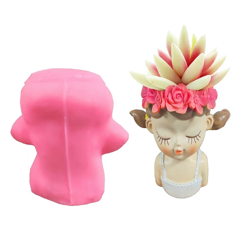 

Форма X5QE для изящных цветочных горшков, форма из смолы, ручная работа, силиконовая форма «сделай сам» для девочек, формы для литья из смолы