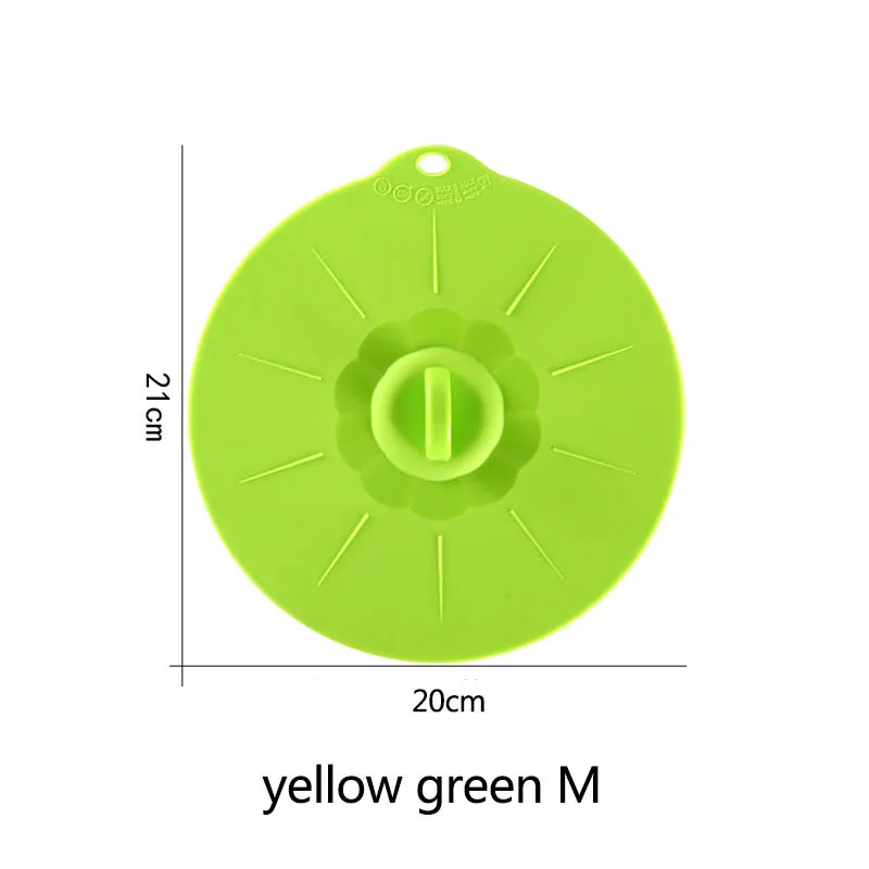 yellow green M 1 шт. кастрюля для приготовления пищи, кастрюля с крышкой, инструменты для приготовления пищи, многоразовые многофункциональные миска для микроволновой печи, силиконовая крышка для кухонных гаджетов - Цвет: yellow green M