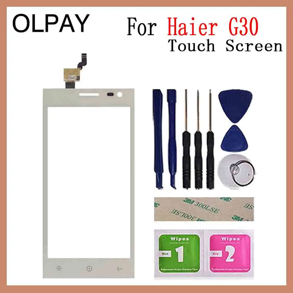 OLPAY 4,5 дюймов сенсорный экран для Haier G30 сенсорный экран дигитайзер Панель переднее стекло объектив сенсор Бесплатный клей+ салфетки