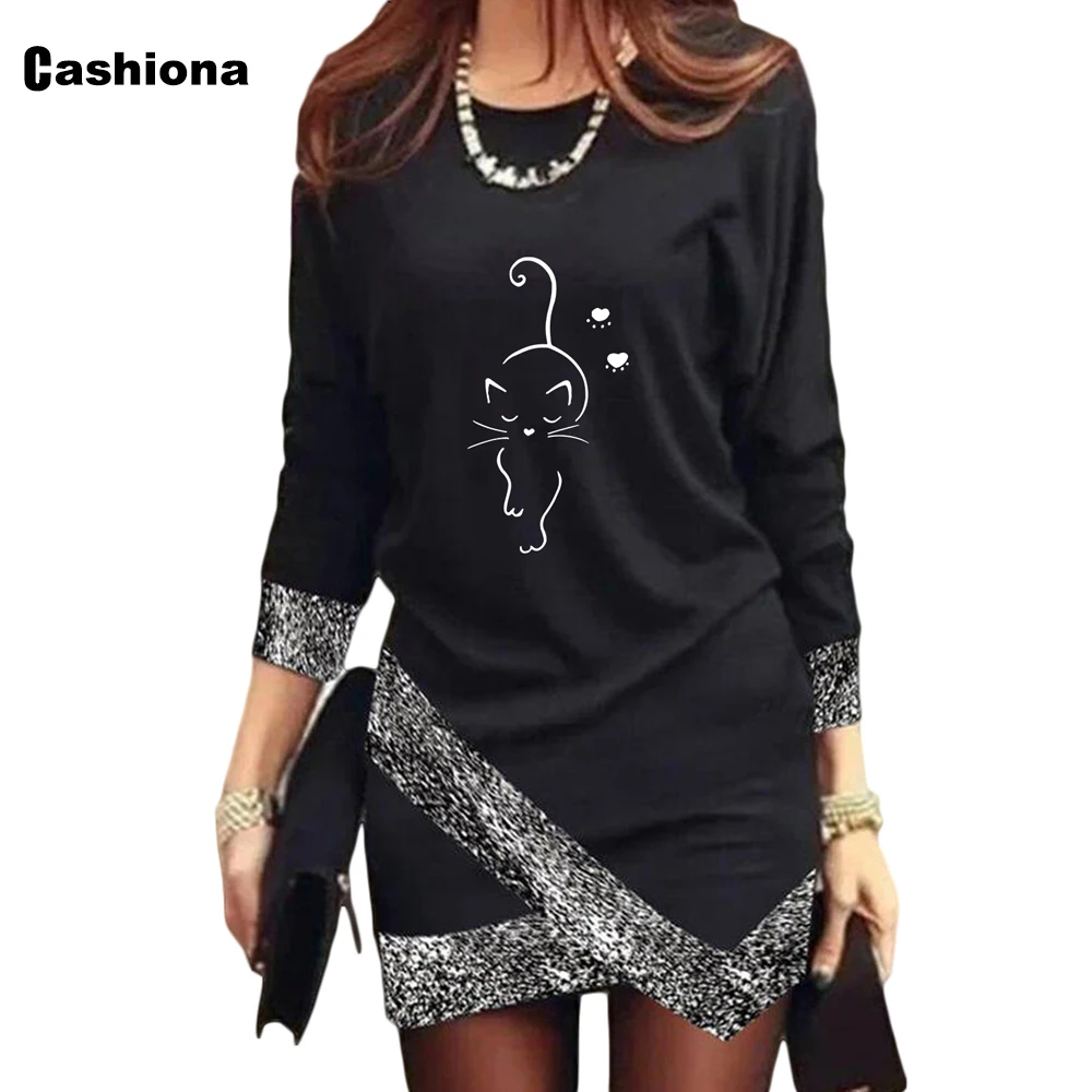 Женское короткое платье с принтом солнце и луна батальных размеров - купить по