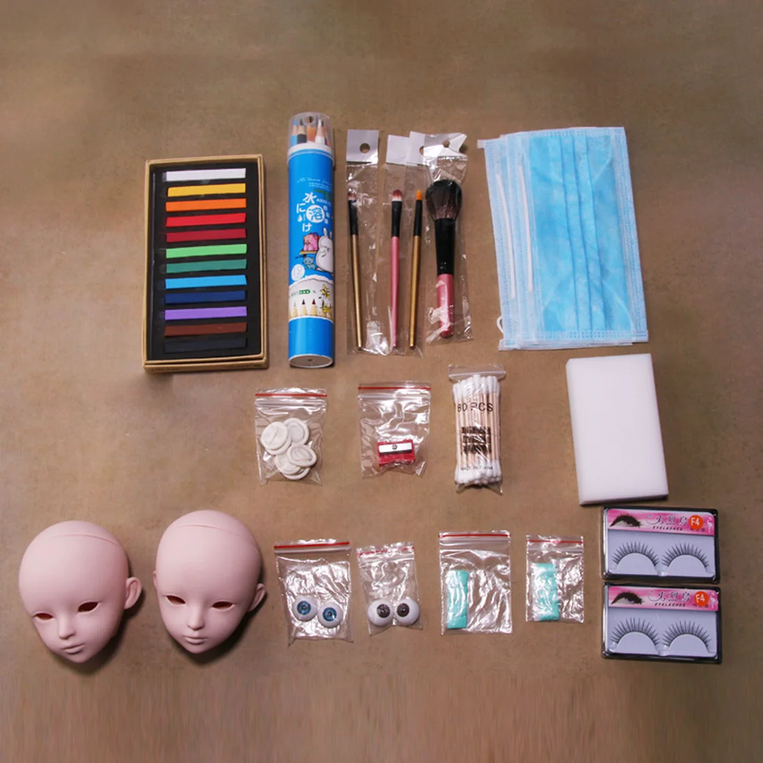 

New Hot Junior DIY Doll Makeup Tools Kit for BJD Doll (11/15 Tools / No Gloss Oil, Makeup Remover and Glue)