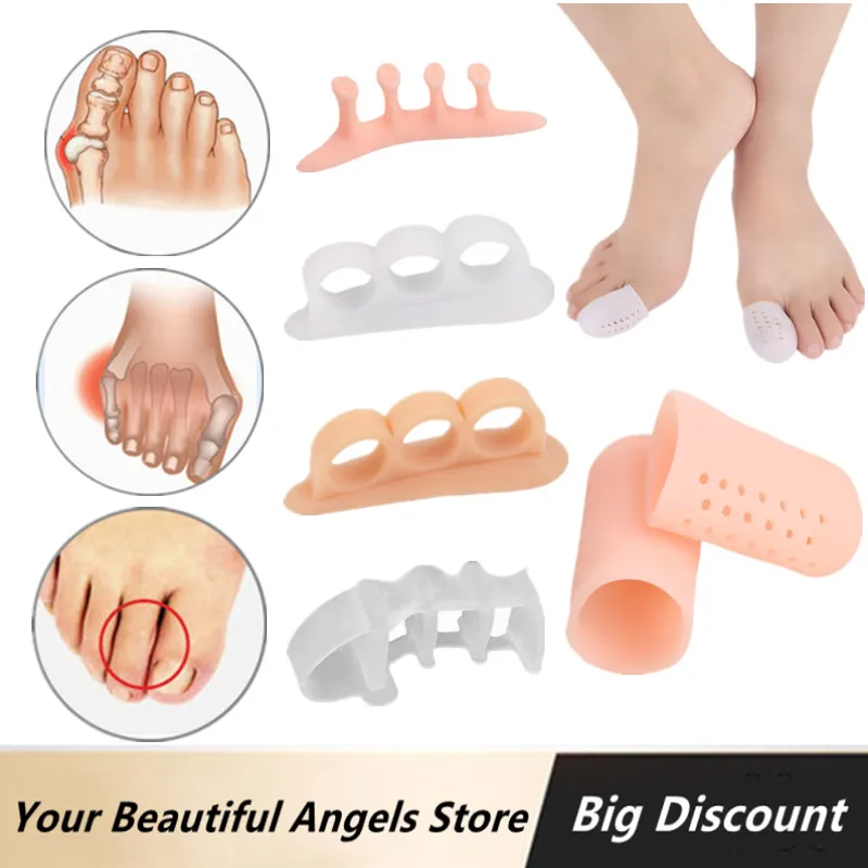 

Durable Useful Unisex Anti-slip Shock-absorbing Insoles Toe Separator Hallux Valgus Corrector Toes Toe Protector Cover Cap
