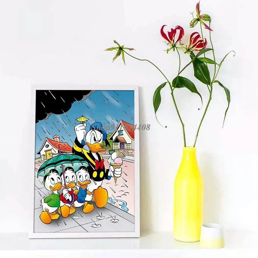 

Картина на холсте Disney, настенные художественные плакаты, принты, классический мультяшный Дональд Дак, Лило и Ститч, для детской комнаты, гос...
