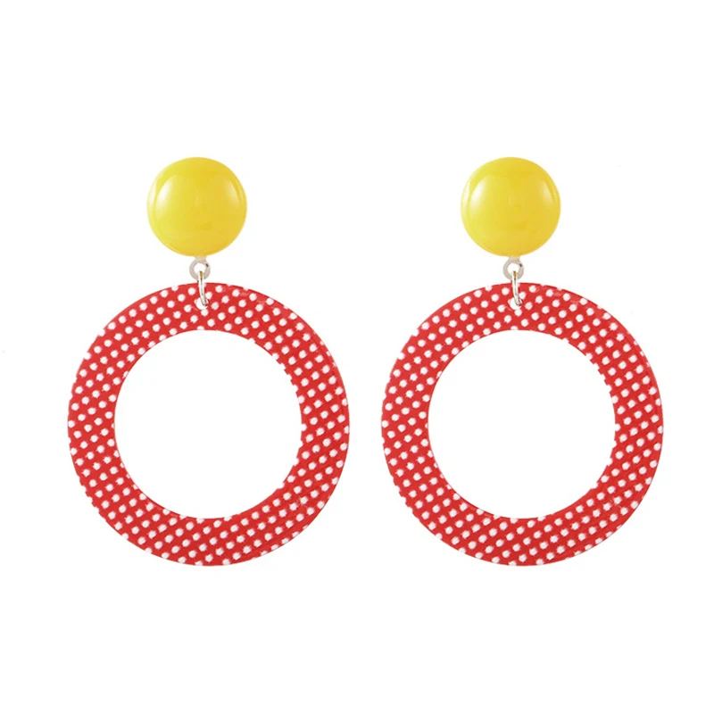 Korean Statement Acrylic Earrings Geometric Round Drop For Women 2019 Fashion Jewelry Oorbellen Brincos Aretes De Mujer |