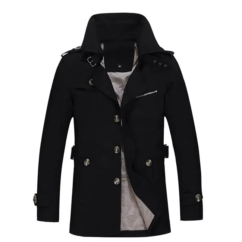 

Autumn New Slim Trench Coat Men's Cotton Casual Coat Men's Large Size High Quality Fashion Simple Casual Jacket Windbreaker