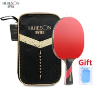 huieson 456 stars table tennis rackets double pimples in rubber profession training powerful ping pong paddle bat with bag